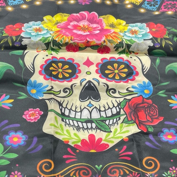 Dia De Los Muertos sugar skull colorful drawstring small backpack / NIP - Picture 3 of 6